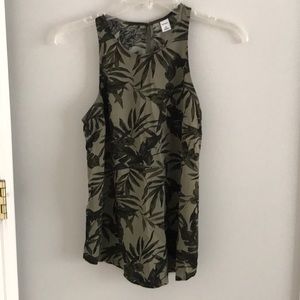 Leaf Print Green Racerback Tank